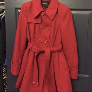Moda Int Red Double-Breasted Pea Coat - Sz 6